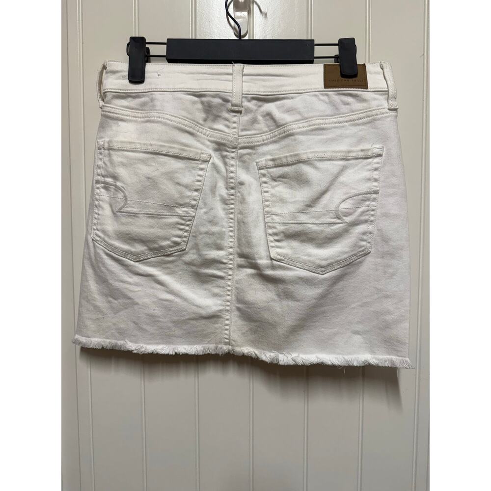 American Eagle White Jean Skirt Hi Rise Mini Size 4 - Picture 6 of 6